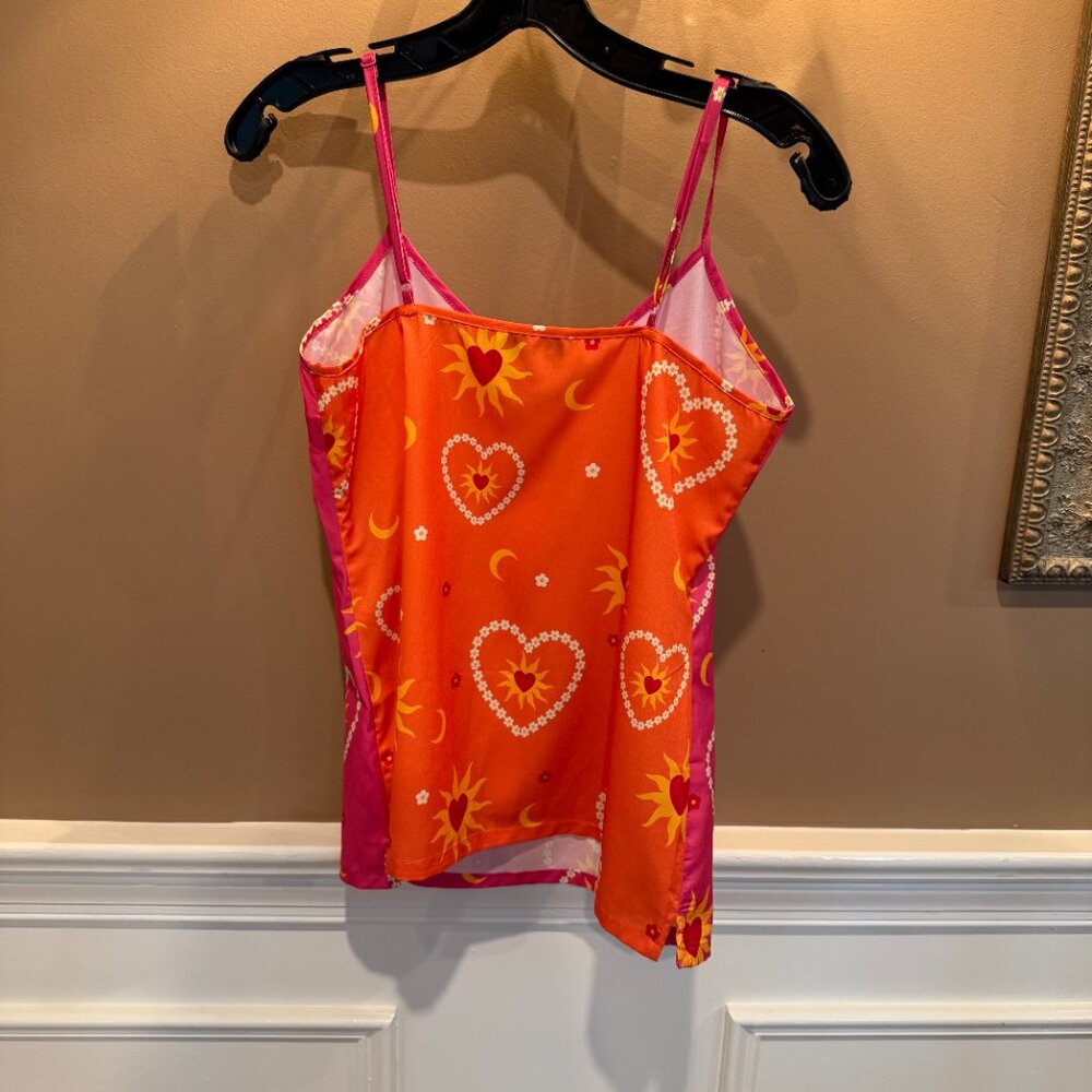 Never Fully Dressed Satin Cami Top- Sun & Heart Print - Picture 4 of 7